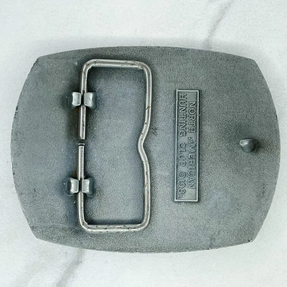 Vintage 1981 North American Hunting Club Life Member Belt Buckle Personalized ✨